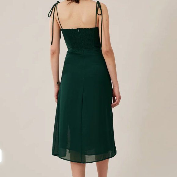 RIHOAS Green Midi Dress with Flattering Fit - Picture 4 of 7